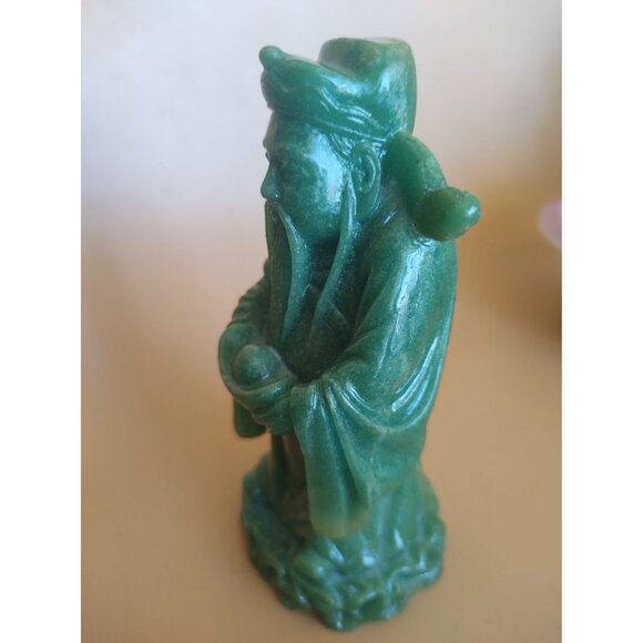Green Chinese God Figurine Lu - Represents prosperity, success 4.5" - Picture 3 of 12